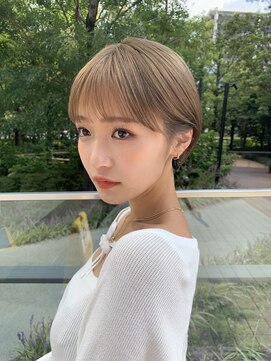 ジーナ 流山おおたかの森(Zina) 髪質改善*丸みショートくすみグレージュ前髪【Zina おおたか】