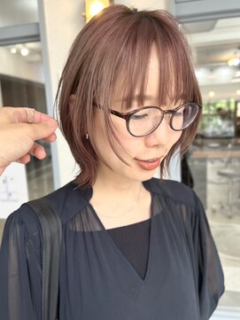 ペイジヘアー(paige hair) 大人可愛いヘイリーボブ×ピンクバイオレット×ブリーチカラー
