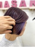 白髪を活かしたバイオレットカラー