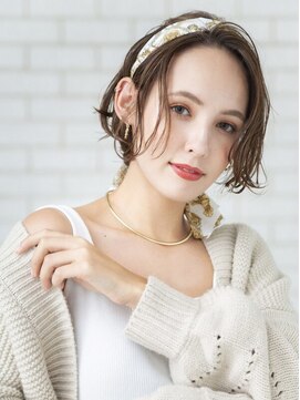 パノラ 下北沢(PANOLA) ボブ　ターバンアレンジ　ハイライト