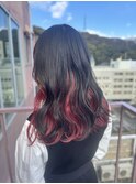 #インナー #レッド #イヤリングカラー #ブリーチ #赤