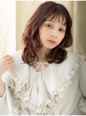 ミルクティーピンク小顔ミディアムレイヤーTc1川口20代30代40代