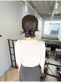 ヘアセット似合わせタイトツイン結婚式ドレスヘア