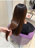 京都美容室 髪質改善 レイヤーカット ブリーチなし 透明感カラー