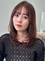 ノイ 銀座(noi)&nbsp;顔周りレイヤーカットくびれヘアミルクティーベージュカラー韓国