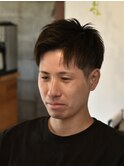束感ショートアップバング【倉敷のメンズカット専門店】
