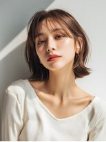 アボヘアー(Abo hair)&nbsp;大人ボブ丸みショートホイルカラーマロンベージュ絶壁解消ボブ