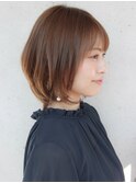 ★30代40代50代イメチェン美髪ワイドバングレイヤーボブ//