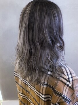 シャンプー 本店(SHAMPOO) 顔周り小顔カットミディアム☆ハイライトカラーオリーブカラー