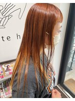 テトテヘアー(tetote hair) ロング×ピュアオレンジ