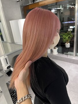 ファイブバイジエクト 堀江(FIVE by The Ect) 【人気韓国風ヘア☆】ペールピンクベージュ×シースルーバング☆