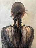ヘアアレンジ/ロングヘアセット/結婚式ヘア/ツインアレンジ