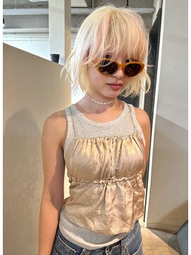 ソイ 下北沢(soi) 【design】エフェクトブリーチ_デザインカラー_ブロンドボブ