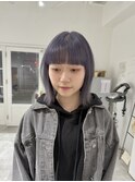 色落ちシルバーへ☆パープルカラー