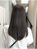 ダークモカグレージュカラーと顔まわりレイヤー