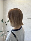ミルクティーベージュ　結べるボブ　レイヤーボブ