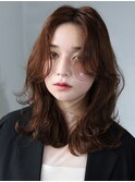 透明感ナチュラルブラウンブリーチなし×暗髪×20代30代