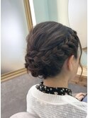 編み込みヘアセット