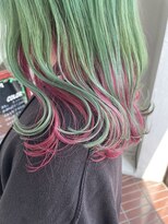 シエカ(C.eka)&nbsp;ツートンインナーカラー×ビビットピンク×ミントグリーン