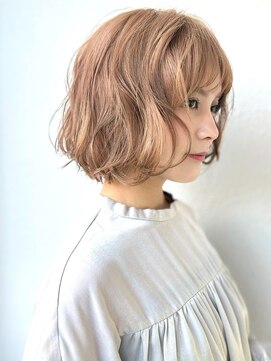 カバーヘア ブリス 北浦和(COVER HAIR bliss) ダブルカラー/ミルクティーベージュ/ボブパーマ/透明感p北浦和