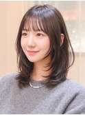 ミディアムレイヤー×ストレート×シャギー×内巻き20代30代40代