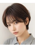 ブリーチなしカラー◆クールショート×艶髪グレージュ春ヘア