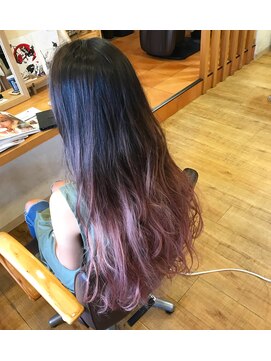 ヘアーコレット(hair Colet) ペールピンクパープルグラデーション