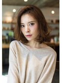 ナチュラルブラウンベージュ×大人かわいいワンレンボブ