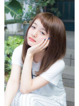 ナチュラルエフ(natural f) 【natural-f 豊中】大人かわいい 斜めバング ふわミディ☆