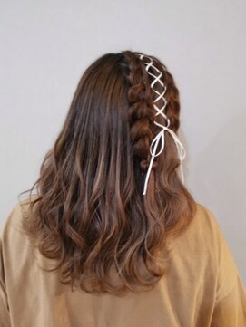 ヘアセットサロン ミント(Hair set salon MINT) リボン編み込みヘア