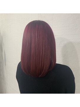 クラン ヘアーアンドスタジオ(CLAN hair & studio) #ワインレッド#ブリーチ#暖色#韓国#沖縄宜野湾