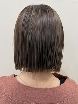 ビューバイネオリーブ 用賀店(Beau'r by neolive) グレージュカラーボブウルフ黒髪ココアベージュ