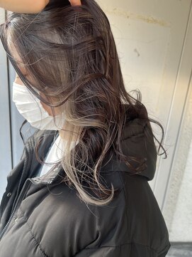 エミュー(emue) 1ブリーチイヤリングカラー　ホワイトベージュ×ダークアッシュ