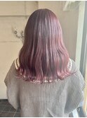 【かしむらゆうか】ピンクブラウン/ブリーチなしダブルカラー