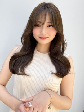 ルームバイシー 新宿(Loom. by Sea) 韓国風前髪/シルキーベージュ/グレージュカラー/斜めバング