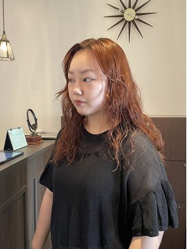 リアン(Lien) オレンジカラー×パーマ