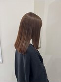 エアリーロング/美髪髪質改善/切りっぱなしボブ/ピンクブラウン