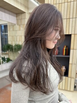 パークレーン アイス イヴェン(park lane ICI yeven) ブリーチなし 明るめブラウン ベージュ 顔まわりカット/momoka