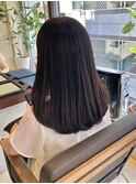 髪質改善/透明感カラー/艶髪ダークブラウン/セミロング