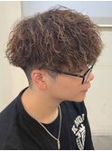 奈良men's縦落ちツイストスパイラルパーマ