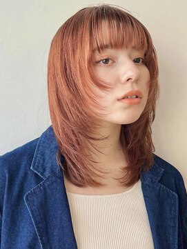 ガーデン 銀座(GARDEN) ウルフレイヤー/ミディアム/イメチェン/暖色カラー/オレンジ