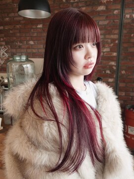 ボコカ(bococa) 【macana】暖色 ウルフロング レイヤー ストレート