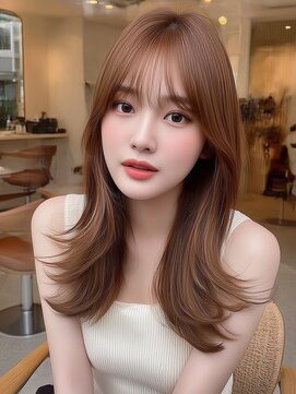 アビリタ(abilita) セミロング レイヤーカット 韓国ヘア 顔周り 透明感 10代20代