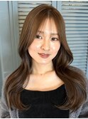 星華,小顔,姫カットレイヤー,ラベンダーミルクティー,韓国風巻き