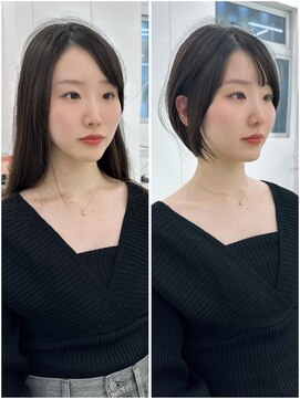 コア プラス 立川(COA PLUS) 韓国風レイヤーカット髪質改善ダブルカラーハッシュカット