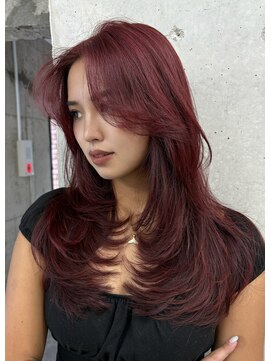 サイン 表参道(SIGN) レイヤーカットカーテンバングダブルカラーケアカラーツヤ髪