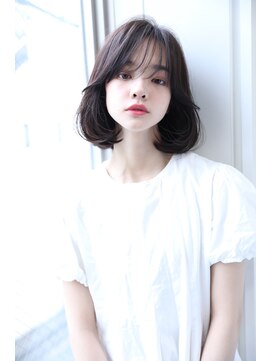 エールバイボヌール(Ere by Bonheur) 【西梅田】韓国ボブタンバルモリシースルーバングブルーブラック