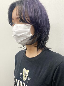 コト 福井大和田店(coto) 福井 大和田 ウルフカット ラベンダーカラー ツートンカラー