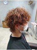 波巻きパーマメンズマッシュウルフツイストスパイラルパーマ