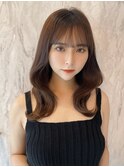 韓国前髪×ショコラアッシュ【ふんわりカール/新宿/髪質改善】
